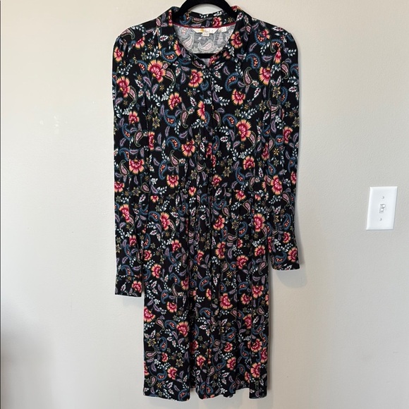 Boden Dresses & Skirts - Boden Multicolor Paisley Long Sleeve Button Up Dress Womens Size 8 Midi Collar